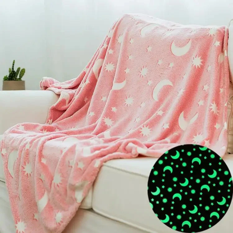 Yüzde 100 Polyester Flanel Karanlıkta Parlayan Battaniye