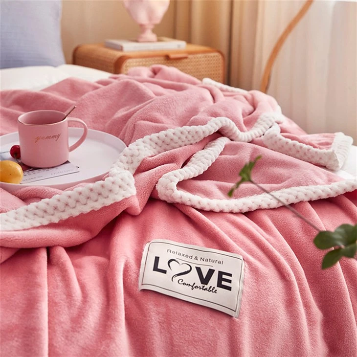 100% polyester microfiber coral fleece blanket