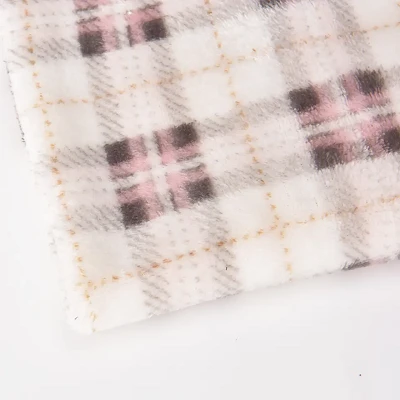 Ekose Baskılı Flanel Mercan Kumaş