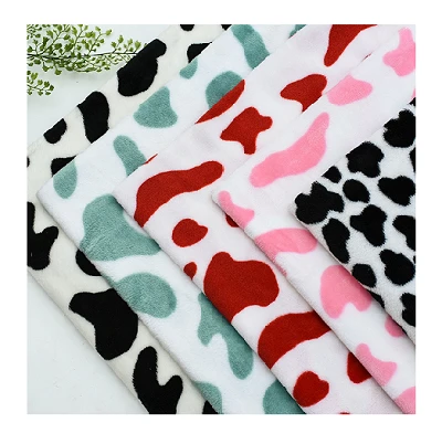 Pijama İçin İnek Baskılı Flanel Kumaş