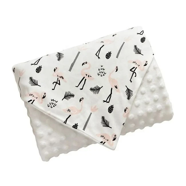 Çift Katlı Polar Minky Noktalı Bebek Battaniyesi
