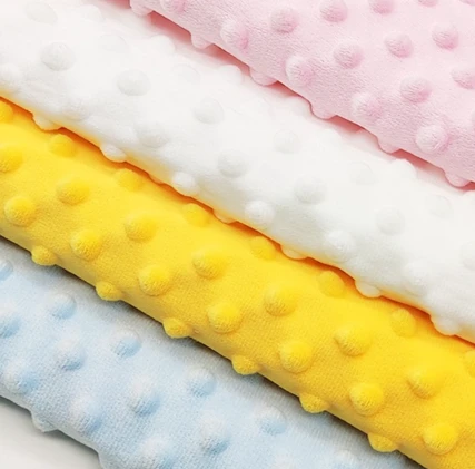 Minky Dot Dott Coral Fabric in stock
