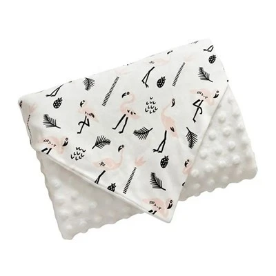 Çift Katlı Polar Minky Noktalı Bebek Battaniyesi