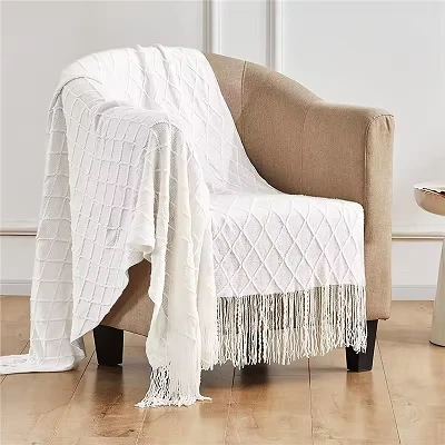 Akrilik örgü kanepe battaniye atma