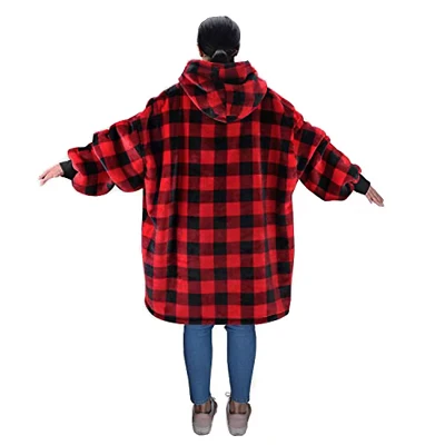 Plaid Hoodie Blanket