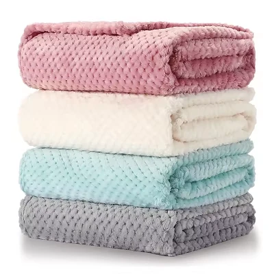 Waffle Jacquard Mercan Battaniyesi